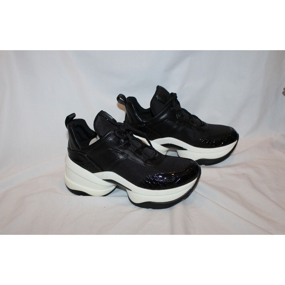Michael Kors Women's Olympia Trainer Tech Canvas Black Size 6.5 NWOB $275